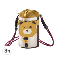 런레이더 자전거 물병 핸드폰 거치 홀더 파우치, 3개, 곰도리