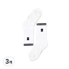 테나스 테니스 양말 스포츠양말 테니스웨어 운동 쿠션 장목 기능성 패션, 화이트 / 검정