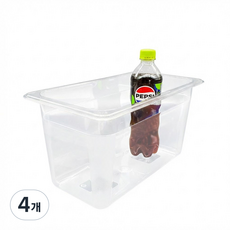 마더쿡 PC 밧드 투명 바트 폴리카보네이트 업소용 주방 용기 반찬통 식재료 보관함, 4개, 8인치(200mm)