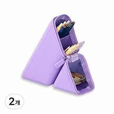 위즈플러스 세워쓰는 삼각 스탠드필통 실리콘 연필꽂이, 2개, 퍼플