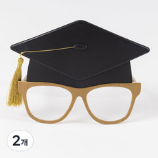 하하홈파티 졸업 학사모 파티 안경 소품, 2개