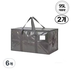 다목적 이사박스 이삿짐옷정리가방 특대형 방수, 6개, 그레이