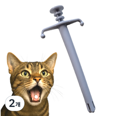 고양이 강아지 일체형 필건 알약 투약기 실리콘빠짐방지, 2개, 그레이