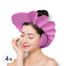 SAVE MASTER 성인 샴푸캡 머리감기캡 샴푸모자 어른 헤어캡, 핑크색 대형 샴푸캡, 4개