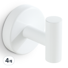 내집클로버 흡착식고리 노바스텐후크 주방 욕실 옷방 다용도 걸이, 4개, 화이트