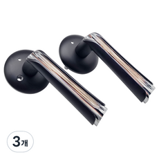 [방문손잡이] 레버형 디자인 예쁜 4컬러 TP174 라인 블랙/실버 1개, 3개