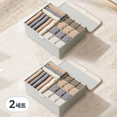 레디박스 프리미엄 커버형 칸막이 속옷 정리함 2개세트, 중형, 그레이, 2세트