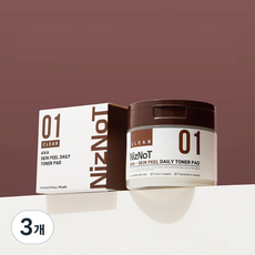 니즈낫 토너패드 각질 제거 모공 블랙헤드 트러블 진정 시카 60매 01 패드, 3개, 60매입