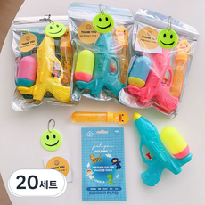 유치원 어린이집 생일 선물 답례품 포장 세트 단체 물총 구디백 초등 어린이 비눗방울 아기 유아 썸머 모기 패치 스티커, 색상혼합, 20세트