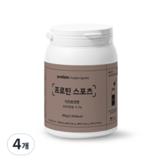 프로티즘 단백질 쉐이크 프로틴 스포츠 다크 초코맛 WPC BCAA 파우더 10회분, 350g, 4개