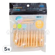 덴티코어 치간칫솔 I자형, 0.8mm, 30개입, 5개