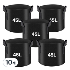 식물 부직포 화분 블루베리화분 45L x 5P 베란다 패브릭화분 미니텃밭 테라스 대형 화분, 10개, 블랙