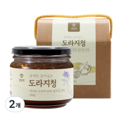 100% 국산 약도라지 정담연 통째로 갈아넣은 도라지청 고함량, 2개, 1개입, 500g