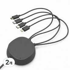 팝폰 4in1(C핀/C핀/8핀/5핀) 업소용 핸드폰 멀티충전기 TC45, C+C+8+5, 2개, 다크그레이