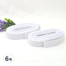 드림토리 단추구멍 허리고무밴드 20mm 4.5M(5마), 6개, 흰색
