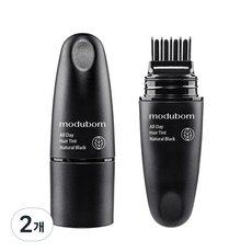 모두봄 간편한 새치커버스틱 올데이 헤어틴트 흰머리커버, 2개, 내추럴 블랙