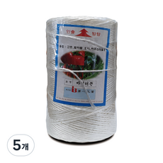 고추끈 바인더끈 유인끈 꼬임끈, 흰색, 5개