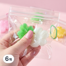 짝꿍 행운 네잎클로버 말랑이 키링 1+1 친구선물 스퀴시 쫀득 주물럭 스트레스볼 놀이 가방고리, 6개, 랜덤발송