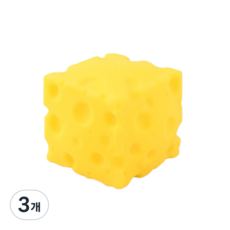 Ellow 치즈 큐브 말랑이 SNS핫템 스퀴시 6cm, 3개, 50g, 치즈옐로우
