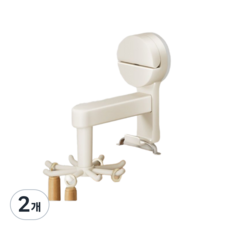 소소무역 무타공 흡착 회전식 주방도구걸이, 2개, 나폴리화이트