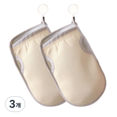 누리아띠 부들부들 때수건 저자극 목욕 때밀이 타월, 3개, 2개입, 아이보리