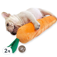 독스랩 바스락 삑삑이 장난감 왕당근, 2개, 주황색