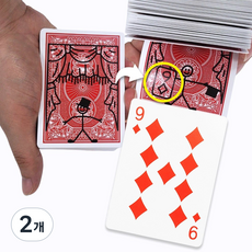 (KC인증) JL매직 카드툰 만화카드 관객이 뽑은 카드를 찾는 졸라맨 멘탈매직 마술카드 초등 어린이 마술도구, 2개