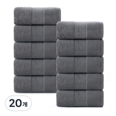 록신 명품 호텔수건 코마사 부드러운 고퀄리티 수건 540GSM 40수 10종세트 호텔 수건 40수, 20개, 그레이