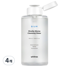 화이트리 비움 미셀라바이옴 클렌징 워터, 500ml, 4개