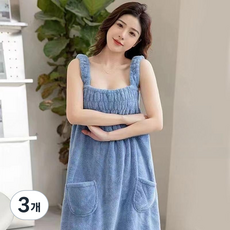 여성용 샤워가운, 블루, 3개