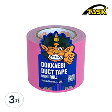 도깨비 수출용(국내산) 덕트테이프 덕테이프 미니롤 PINK 50mmX5m, 3개