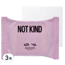 낫 카인드 파이버 프릭 립앤아이 메이크업 리무버 패드, 3개, 46g
