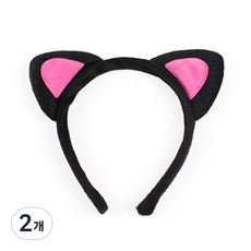 피플스파티 고양이머리띠 4개입, 블랙, 2개