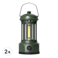 타닥 로이스토 캠핑 랜턴 IPX4등급 방수 밝기조절 4 Color 감성 LED 조명, 2개, 올리브그린M