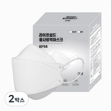 국산 라이프쉴드 KF94 황사방역 마스크 대형 개별포장 일회용, 화이트, 2박스, 50매