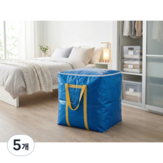 툴랩 대용량 이사가방 180L 방수 타포린 특대형 접이식 이사박스 이불 옷정리 수납가방, 5개, 블루