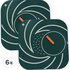 브로킥 뚜껑형 냄새차단 배수구 덮개, 초록색, 6개
