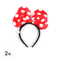 피플스파티 땡땡이리본머리띠 소 3개입, 2개, 레드