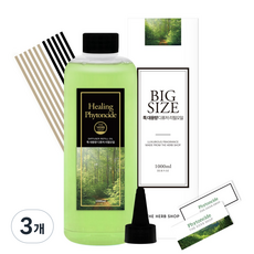 더허브샵 특대용량 디퓨저 리필오일, 힐링피톤치드, 1000ml, 3개
