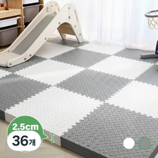 CozyLab 2.5cm 퍼즐매트 두꺼운 바닥 매트 12P 강아지 베란다 거실 놀이방 층간소음 방지, 36개, 그레이