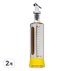 위생 원터치 유리+스테인레스 오일병 500ml, 2개