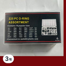 바루본 고무링 고무 오링 패킹 세트 산업용 방수 오링 원형 고무링 18종 225p, 3개