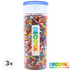 데코야 레인보우 막대 스프링클 XL 간편용기 (데코/제과제빵/스프링클), 3개, 85g