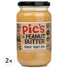 픽스 피넛버터 크런치 노솔트 무염 무첨가 무가당 땅콩버터 100%, 2개, 380g