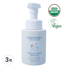 케일라가든 유기농 베이비 바디워시 (탑투토워시 바스앤샴푸 겸용), 3개, 300ml