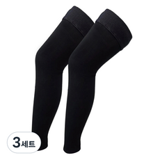 메디지아 의료용 허벅지 압박스타킹 압박밴드 다리 무발 블랙, 허벅지형, 3세트