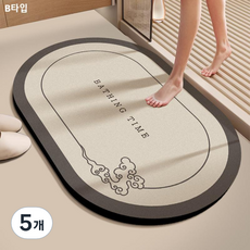 3DR 빨아쓰는 규조토 발매트 모던 욕실 매트 대리석 화장실 미끄럼방지매트 예쁜 주방 잡화 폭신 물흡수 발판, 5개, B타입