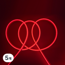 원그리드 USB 네온플렉스 LED 스트립 5m 잘라쓰는 줄조명 네온사인, 5개, 레드
