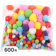 DIY공예재료 만들기 컬러 믹스 고탄력 폼폼이 뿅뿅이 폼폼이 뿅뿅이50mm 대형뿅뿅이 폼폼이50mm 뿅뿅이대용량 대용량점보뿅뿅이 폼폼이대용량 칼라폼폼이 퐁퐁이 폼, 600개, 혼합색상