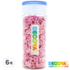 데코야 핑크플라워 스프링클 간편용기 (스프링클/제과제빵/데코), 6개, 65g